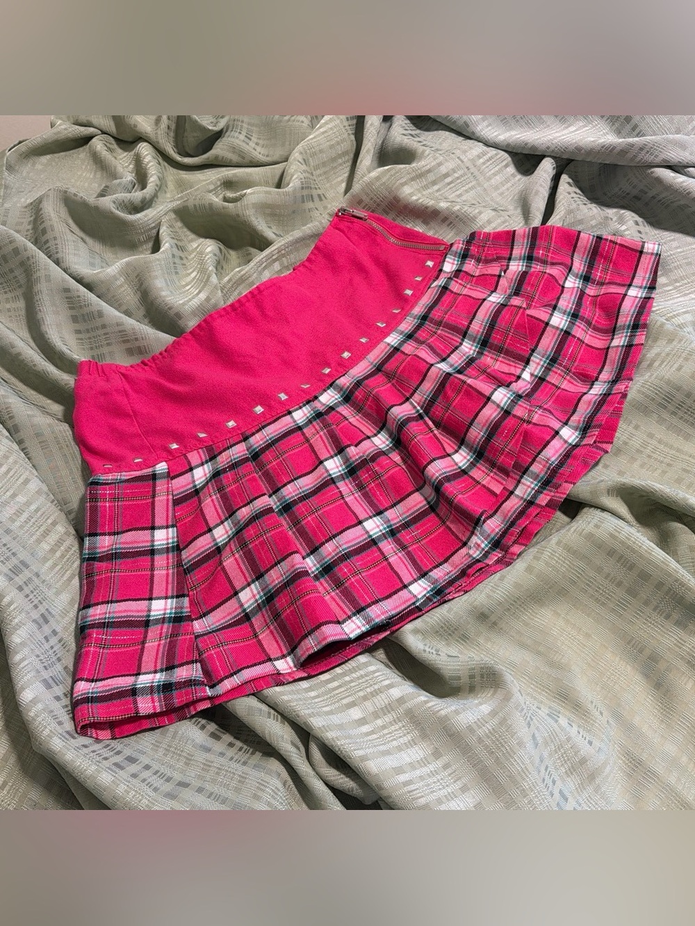 Justice Pink Plaid Women’s Mini Skirt